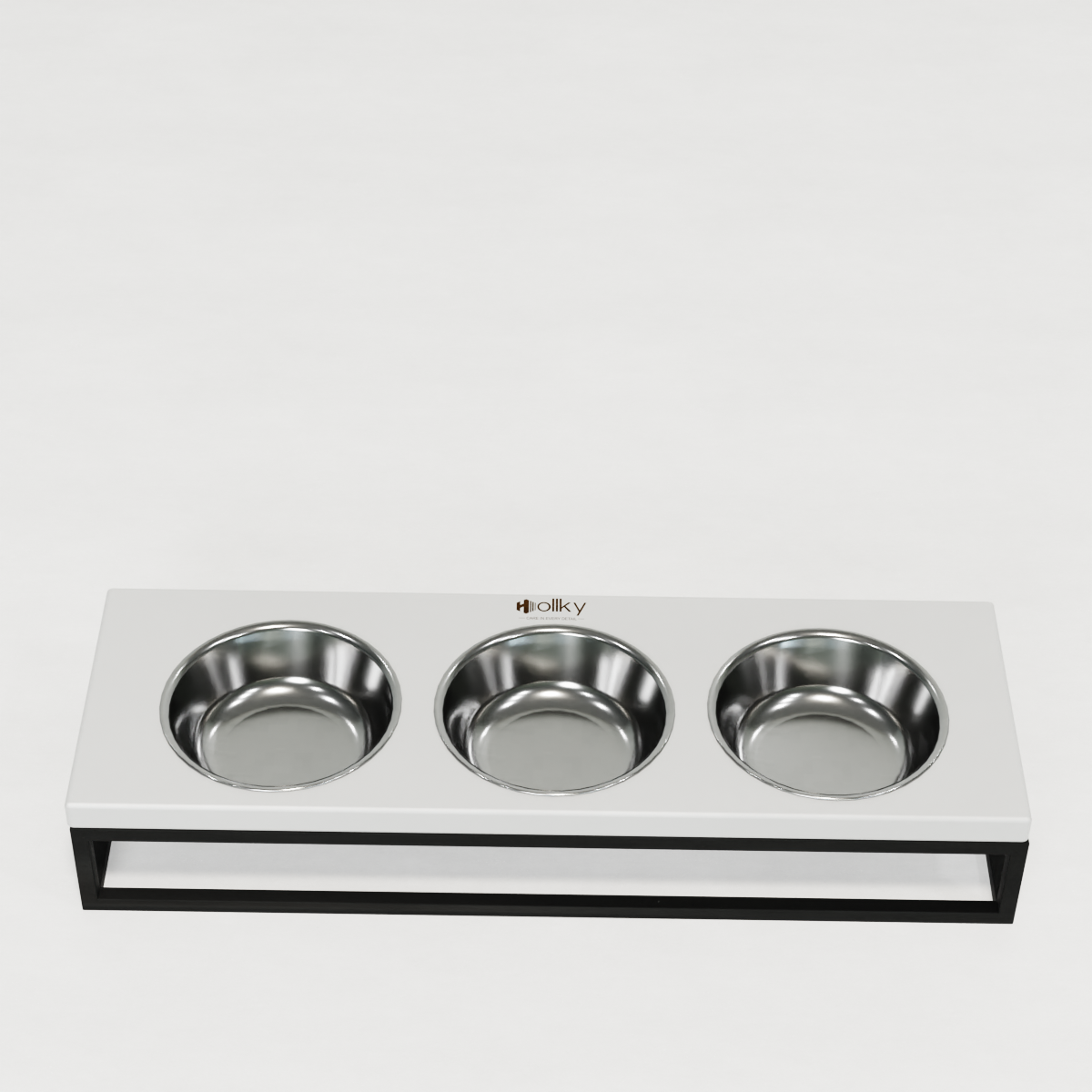 Миски на подставке для котов и маленьких собак Hollky Base Bar 3х0,45 л (Bar-54187-BLWH) - фото 9