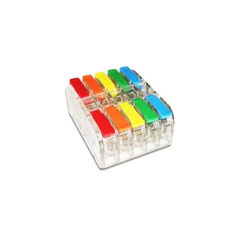 Клемма проходная Tactix 0,2-4 мм2 32А 5х1-5х1 одинарная 33,1х29х15 мм Разноцветный (2608-5PTc)