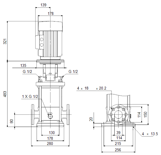 Вертикальний багатоступінчастий насос Grundfos CR10-06 (96501215) - фото 3