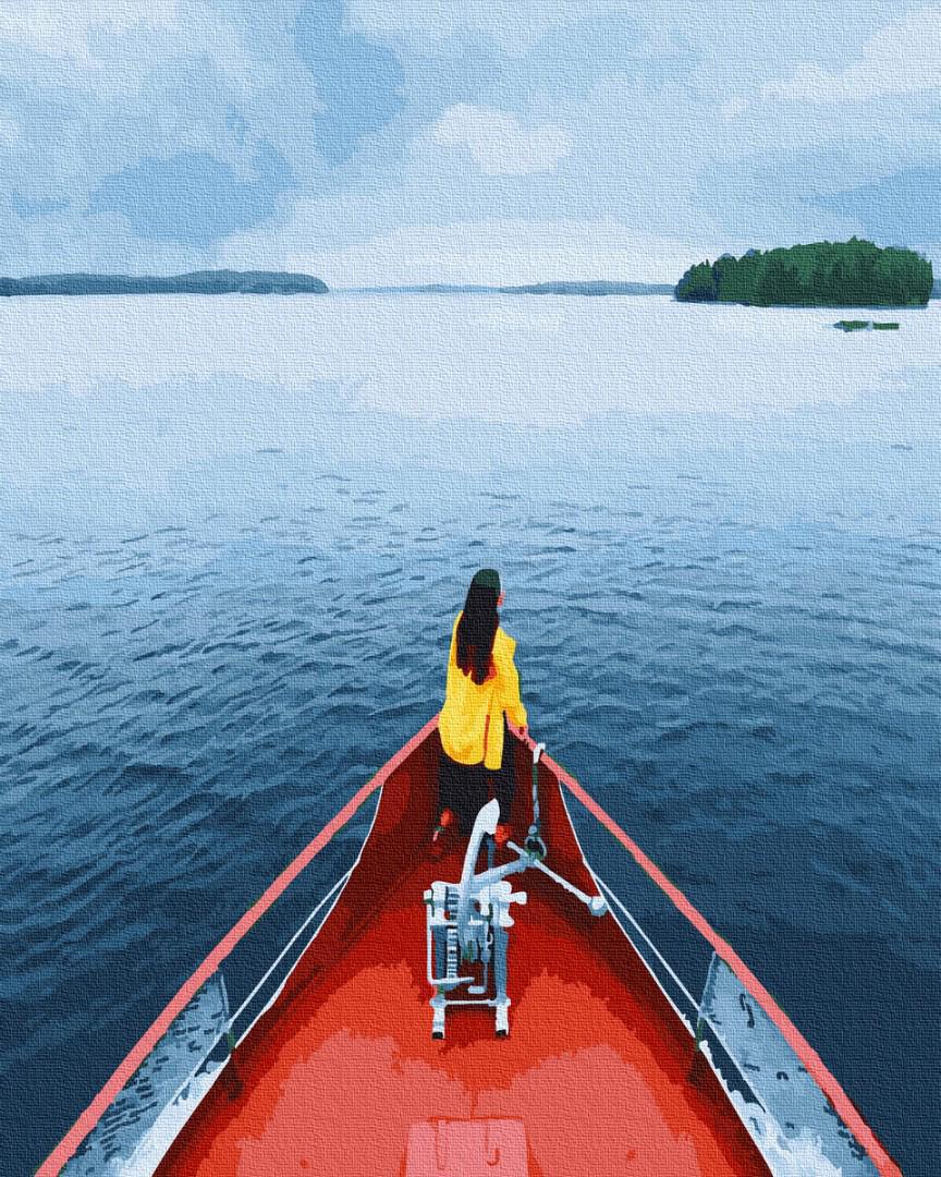 Картина по номерам Brushme "Девушка на катере" 40х50 см (BK-GX25365)