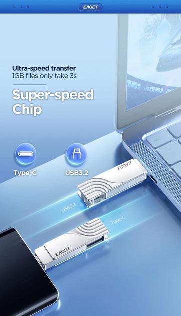 Флешка Eaget 1TB 2в1 Type-C/USB 3.2 - фото 3