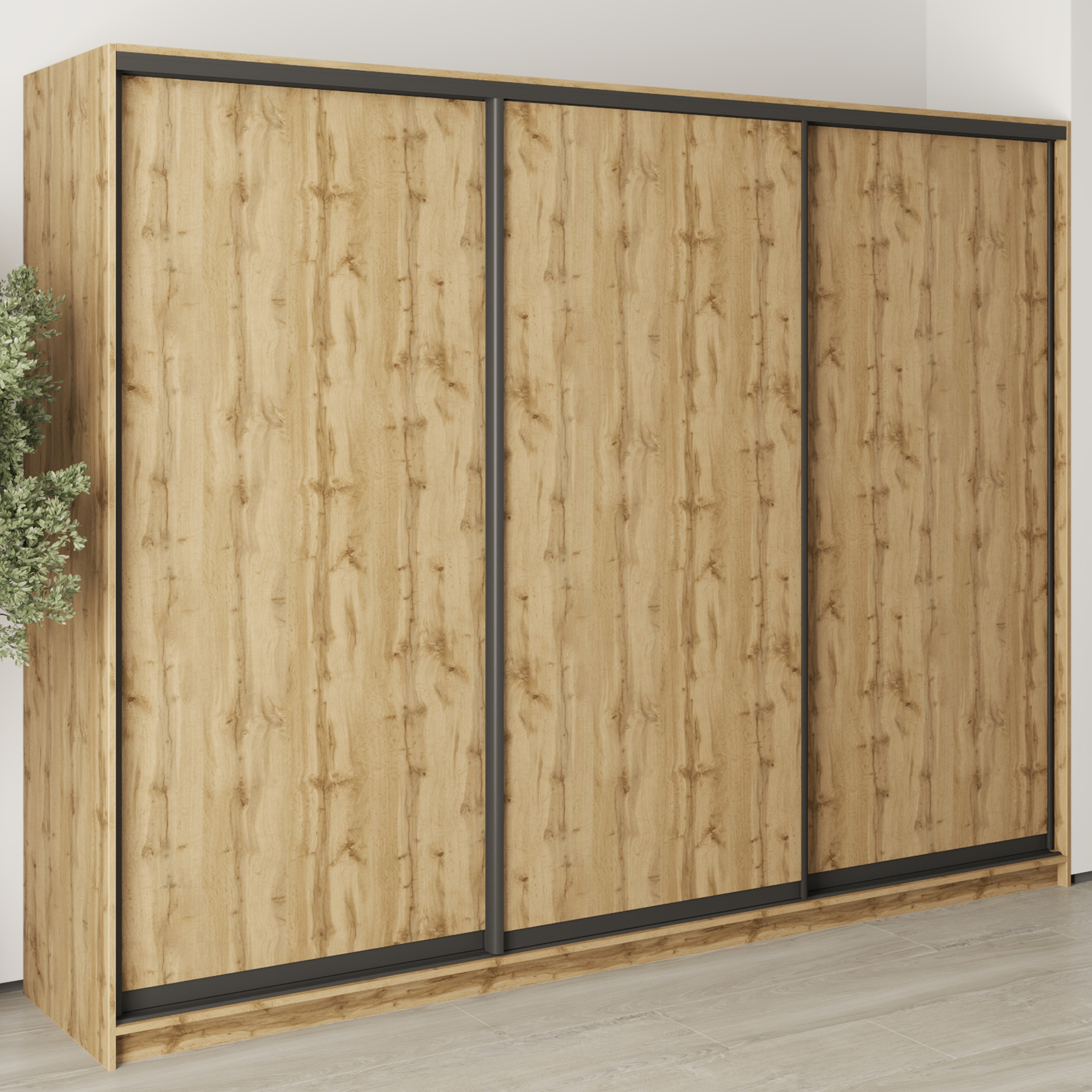 Шкаф-купе трехдверный Mebel Star Комбо BG MBS-9047 270х60х210 см Дуб тахо (1009036)