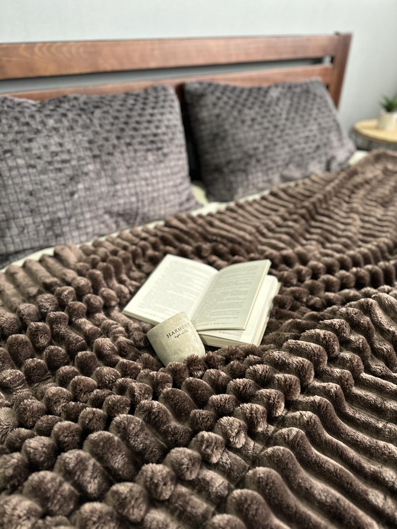 Покривало Королівський шарпей євро 200х220 см Шоколадний - фото 4