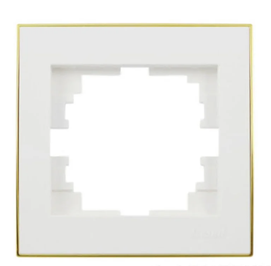 Рамка одинарная Lezard Rain с боковой вставкой Белый/Золотой (26439939)