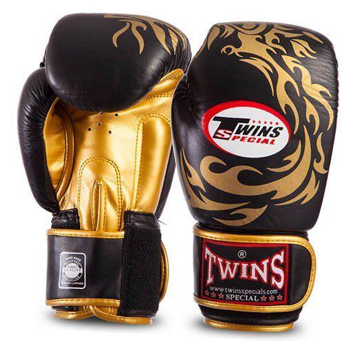Перчатки боксерские Twins Dragon 12 oz Черно-золотой (37429533)
