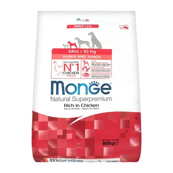 Корм для собак Monge Dog Mini Puppy&Junior курка з рисом 0,8 кг (27259941)