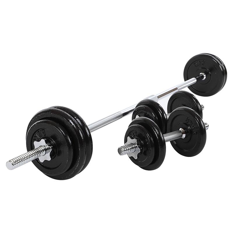 Набор гантелей со штангой 3в1 в кейсе TA-9641 25 кг Серебряный (56363258) - фото 16