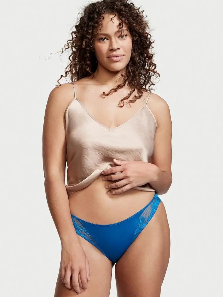 Трусики Victoria's Secret Lace Trim Sexy Cheeky Panty S Синий (26516000)