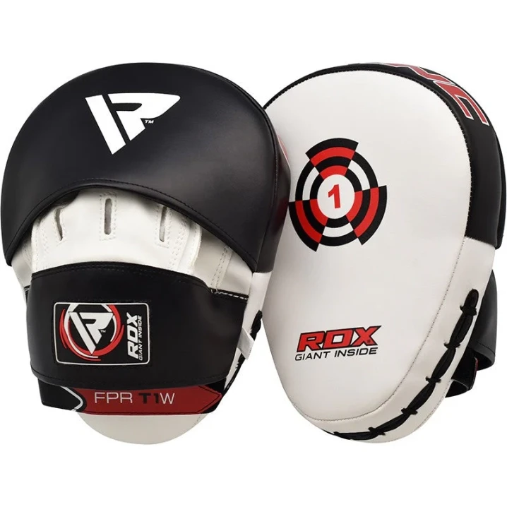 Лапи тренувальні RDX T1 Curved Boxing Pads Чорно-білий (2977526277)
