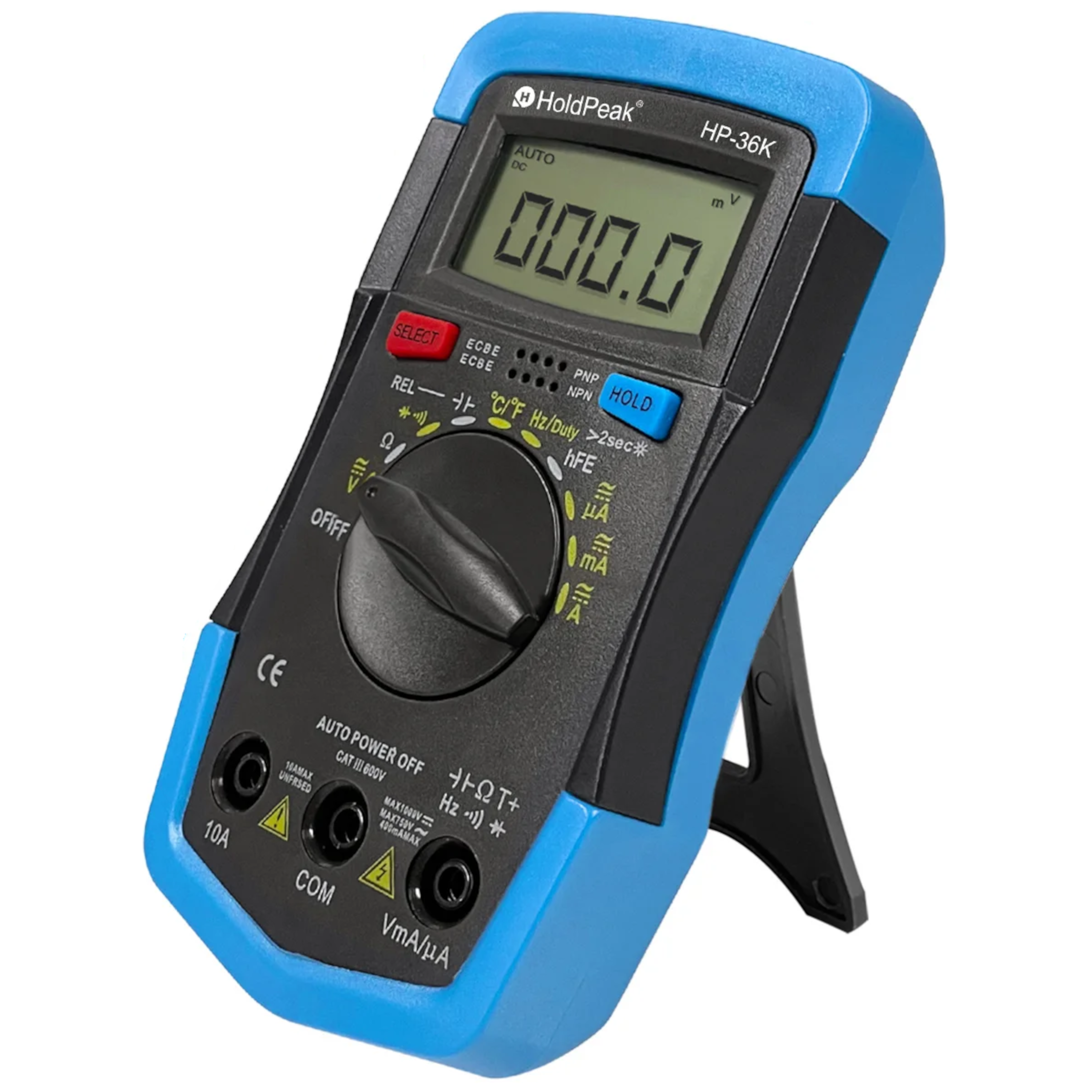 Мультиметр цифровий HoldPeak HP-36K 4000 відліків 1000 В 10А AC/DC 40МОм 4000 мкФ 1000°C 10МГц - фото 8 Мультиметр цифровий HoldPeak HP-36K 4000 відліків 1000 В 10А AC/DC 40МОм 4000 мкФ 1000°C 10МГц - фото 8