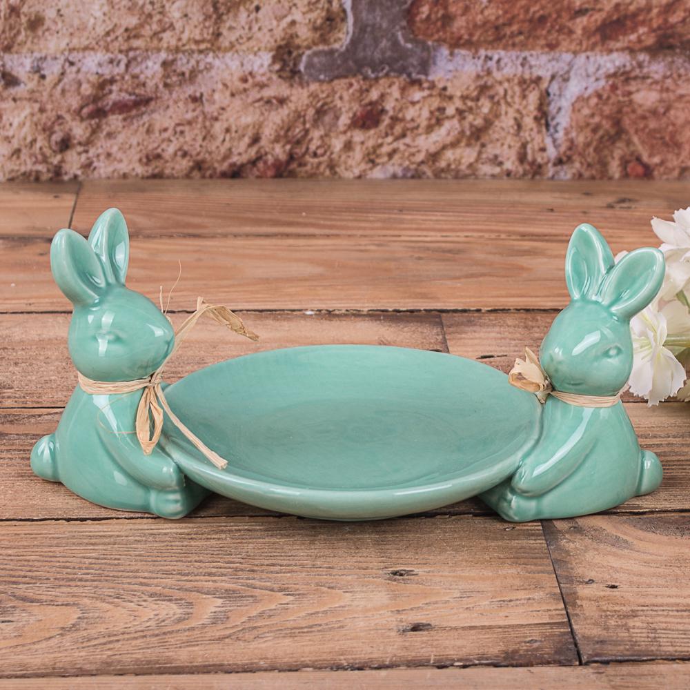 Подставка под пасочку с двумя кроликами Зеленый (4638-3)