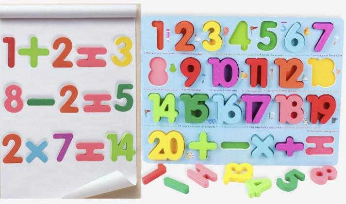 Учебный деревянный планшет для изучения цифр и счета Разноцветный - фото 2