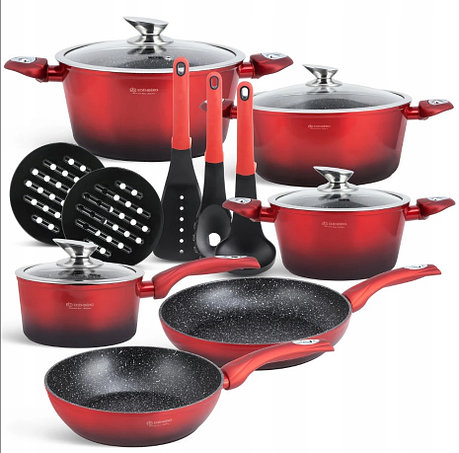 Набор кухонной посуды Edenberg 15 пр. с антипригарны покритием (EB-5619) - фото 2 Набор кухонной посуды Edenberg 15 пр. с антипригарны покритием (EB-5619) - фото 2