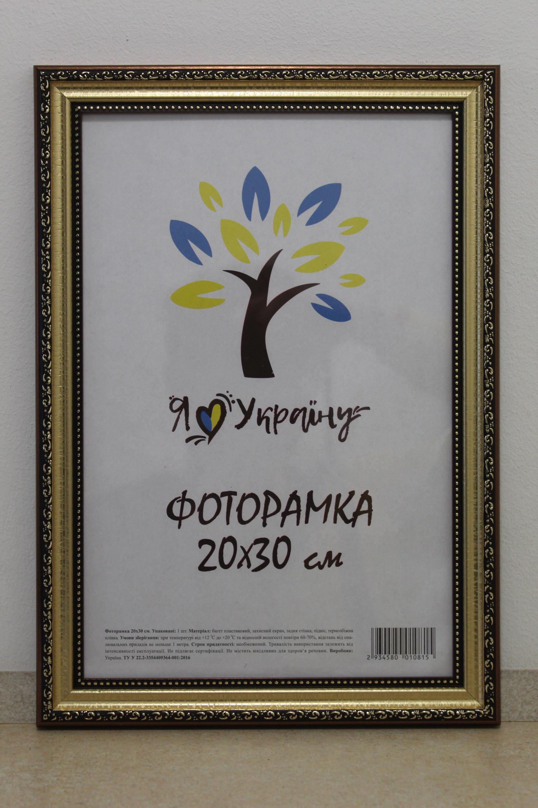 Рамка для фото UAFRAME 333-х811-10 скло/картон 20х30 см Золото-коричневий (18713964)