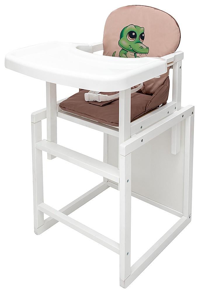 Стульчик-трансформер детский для кормления Babyroom Пеппи-240 деревянный 47х50х93 см Белый-капучино (150-7-681004)