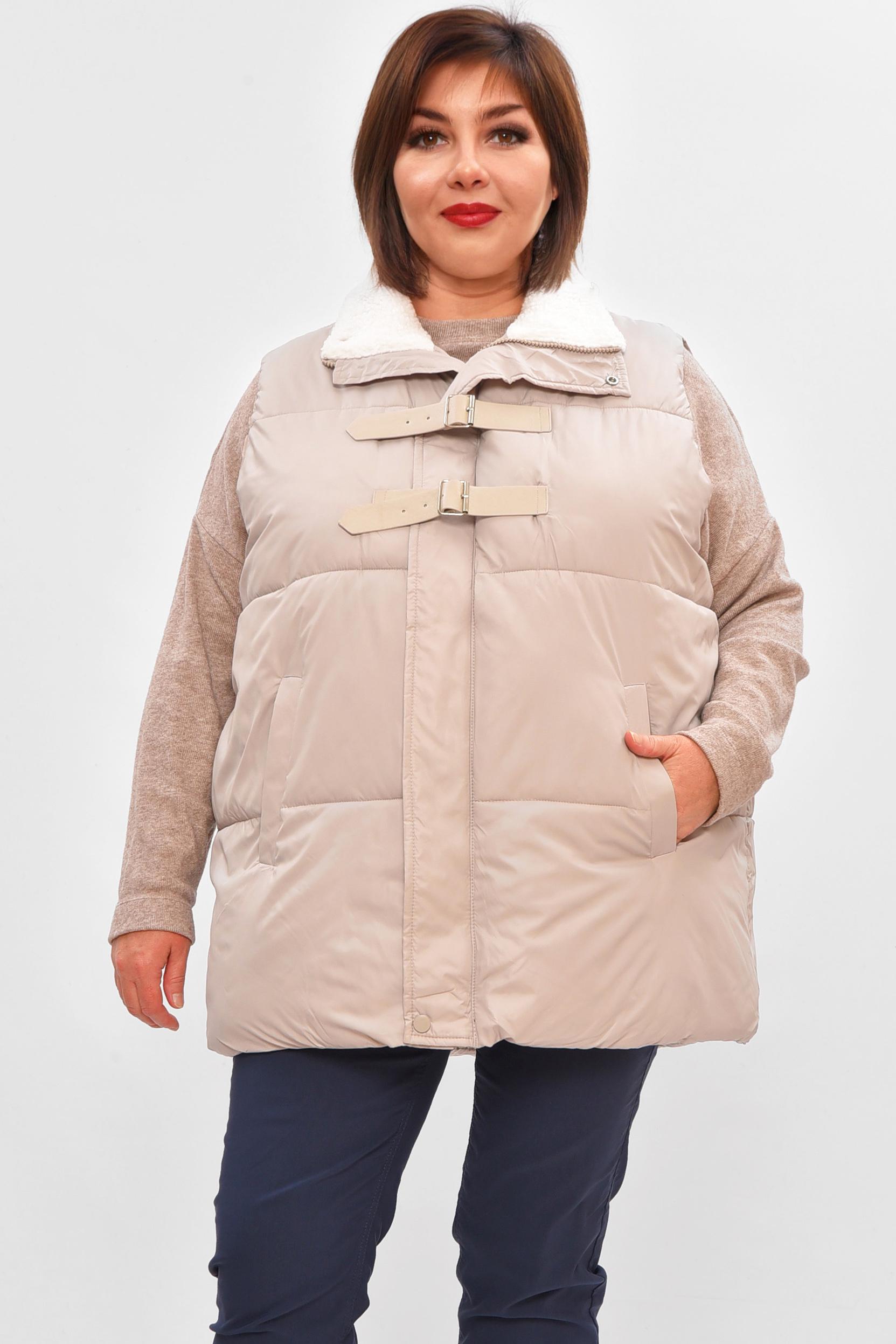 Жилетка жіноча батал 206033 демісезонна 6XL Світло-сірий - фото 2 Жилетка жіноча батал 206033 демісезонна 6XL Світло-сірий - фото 2