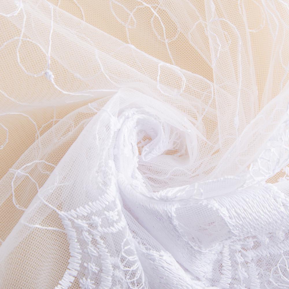 Тюль сетка с вышивкой V-114 Белый (22645)