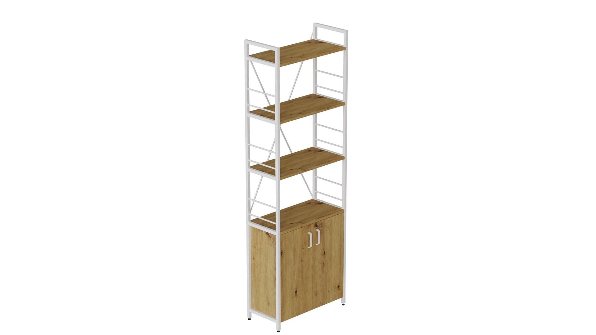 Этажерка Ferrum-decor Коннект 4/60 с тумбой ДСП 179x60x28 см Белый/Артизан (FRD-104496)