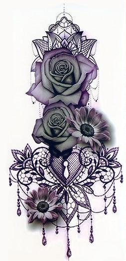 Временная водостойкая тату TL-042 наклейка 19x9 см (1273304107)