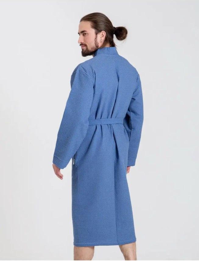 Халат мужской банный для бассейна XL Синий (ВК4401В-4) - фото 3 Халат мужской банный для бассейна XL Синий (ВК4401В-4) - фото 3