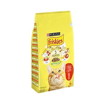 Корм для котів сухий Friskies з яловичиною/куркою та овочами