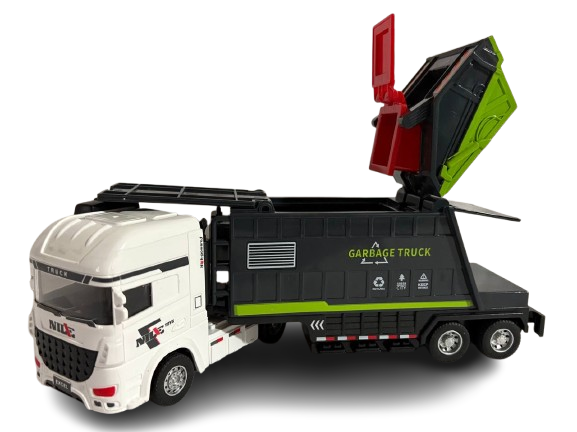 Мусоровоз инерционный открывается дверь 25х6х8 см в пакете (1753)