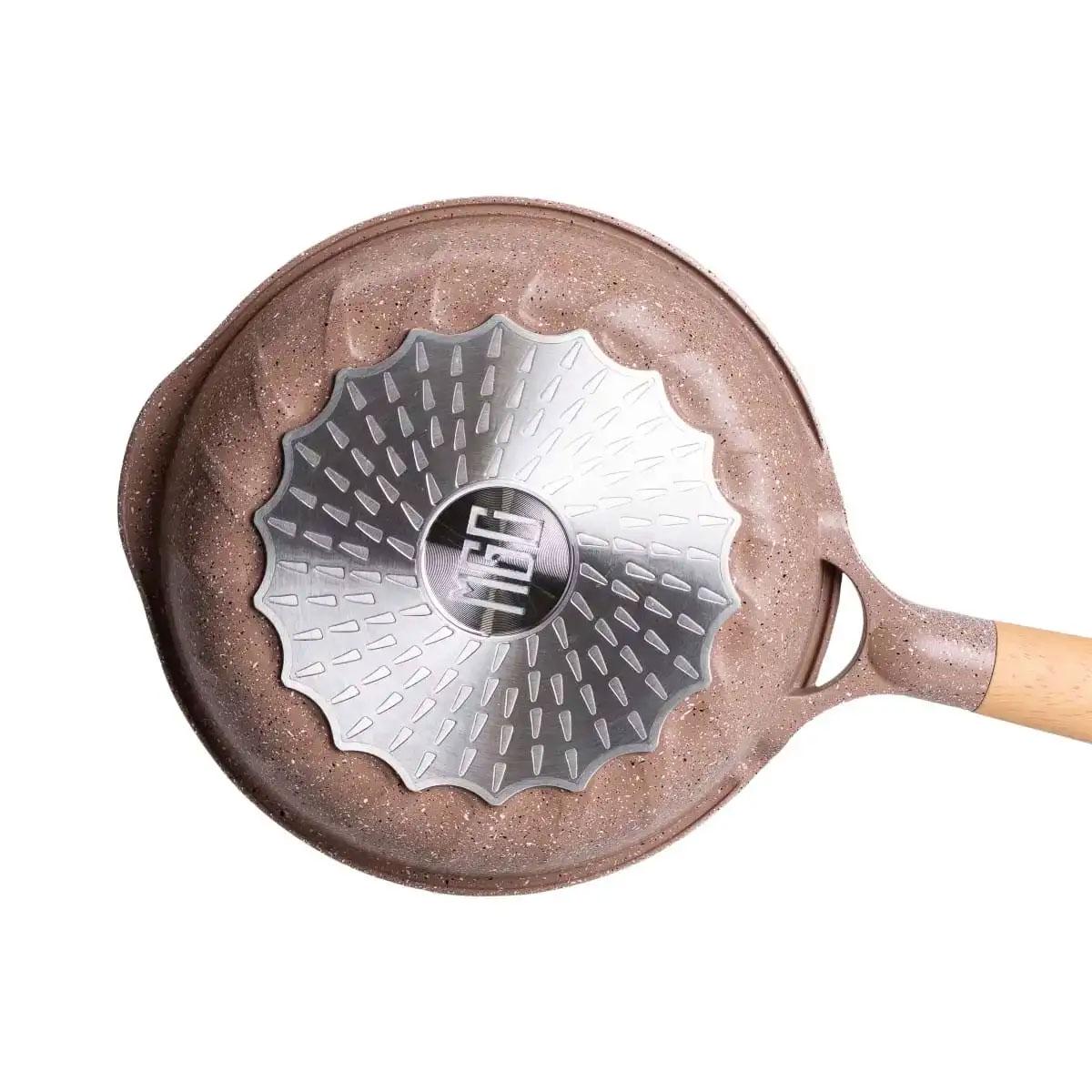 Сковорода алюмінієва MGC мармурове антипригарне покриття 1,4 л Ø 22 см з товстим дном Кавовий - фото 5 Сковорода алюмінієва MGC мармурове антипригарне покриття 1,4 л Ø 22 см з товстим дном Кавовий - фото 5