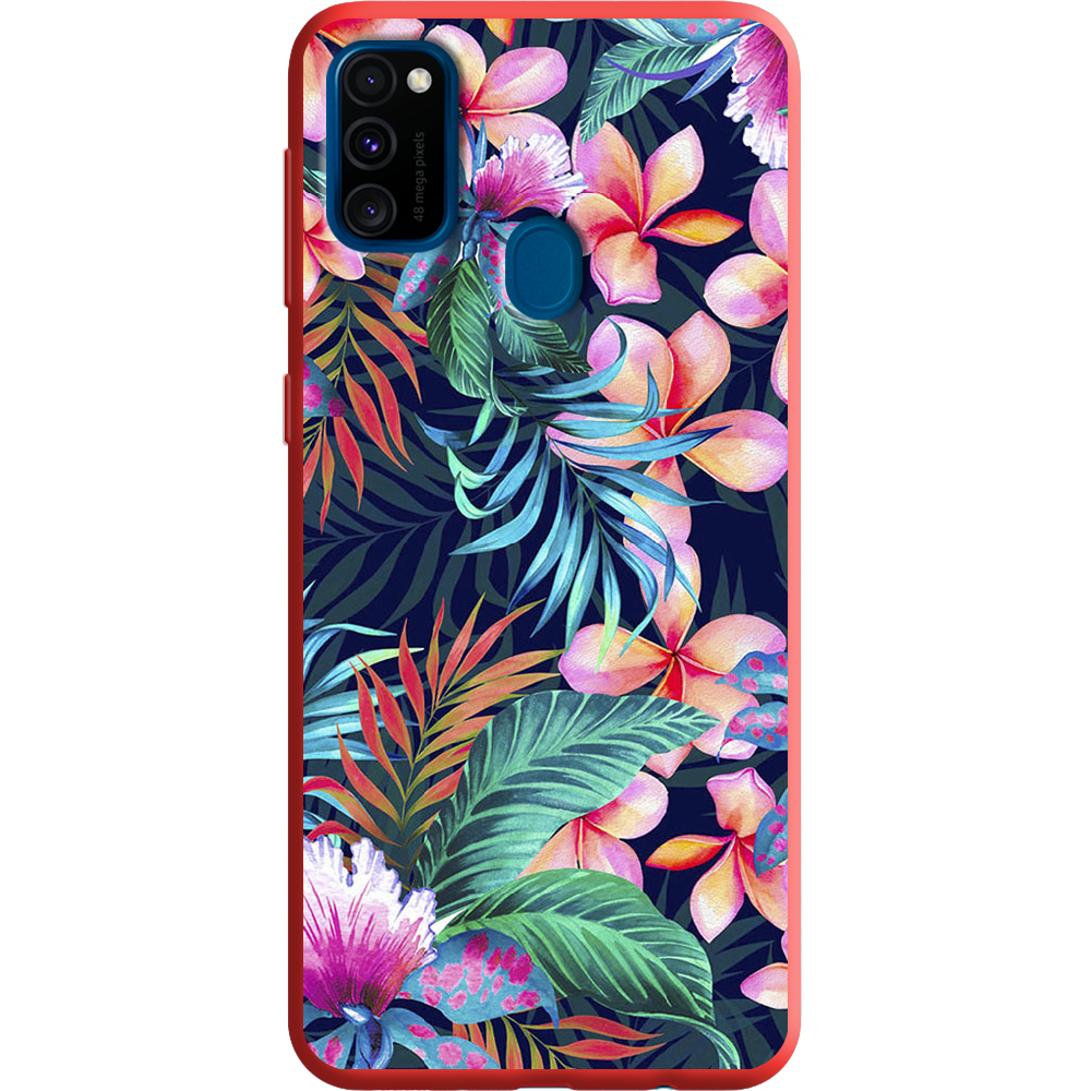 Чехол с рисунком Boxface Samsung M307 Galaxy M30s flowers in the tropics Красный силикон (38209-up1971-38660)
