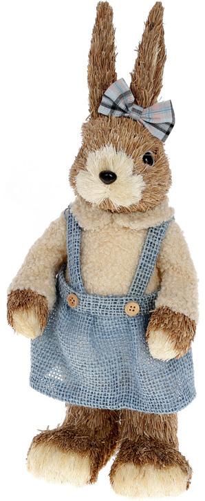 Фигура декоративная Зайка 12х19х39 см пенопласт Кремовый/Голубой (BD-NY27-929)