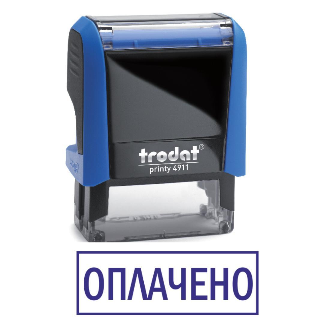 Штамп "ОПЛАЧЕНО" на автоматическом оснащении Trodat 4911 38х14 мм Синий (2701972827)