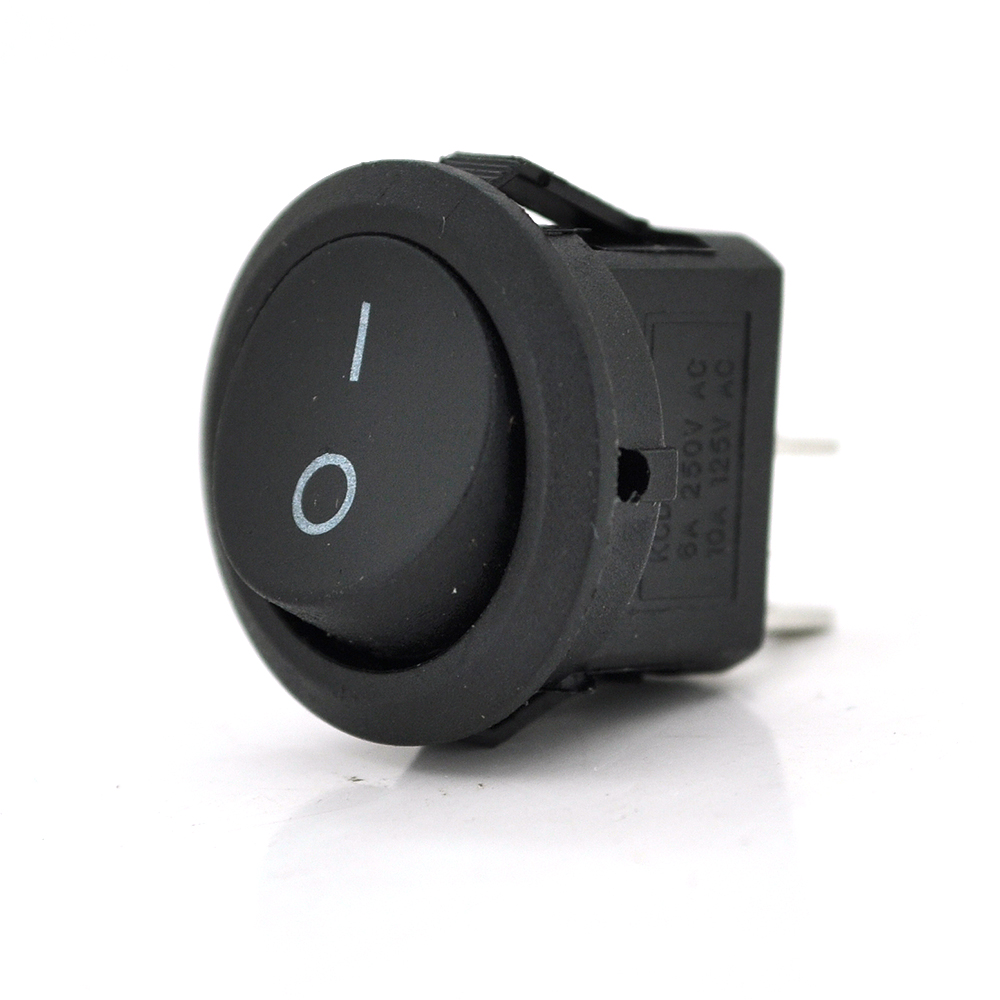 Переключатель on/off KCD1-201 250VAC 6A 2 контакта Black (YUT_V3627)