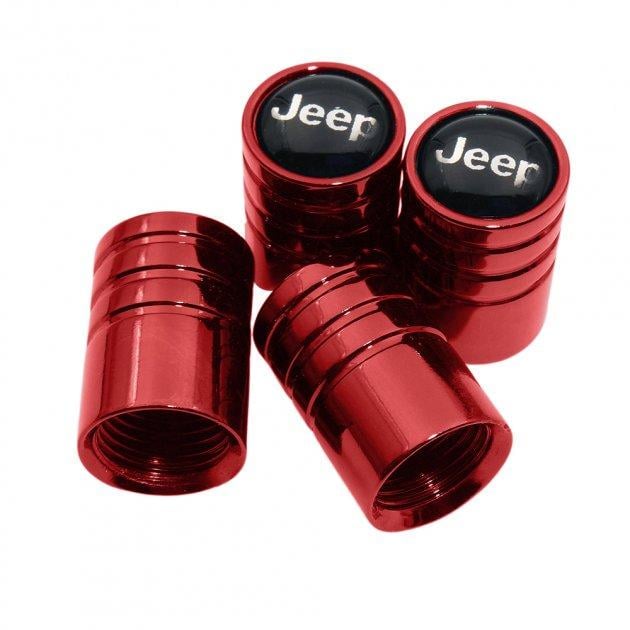 Набор колпачков на ниппель для автомобиля SUNROZ Caps Long Jeep 4 шт. Red