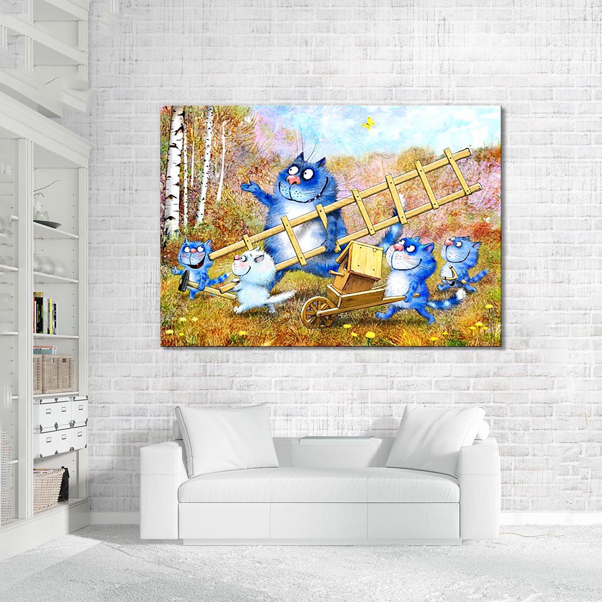 Модульная картина Повесить скворечник с детьми 1 модуль 40х60 см (_rinaz_20152248) Модульная картина Повесить скворечник с детьми 1 модуль 40х60 см (_rinaz_20152248)