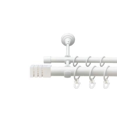 Карниз металлический Orvit Ацтека двухрядный 25/19 мм 160 см Арктик (009-2543) Карниз металлический Orvit Ацтека двухрядный 25/19 мм 160 см Арктик (009-2543)