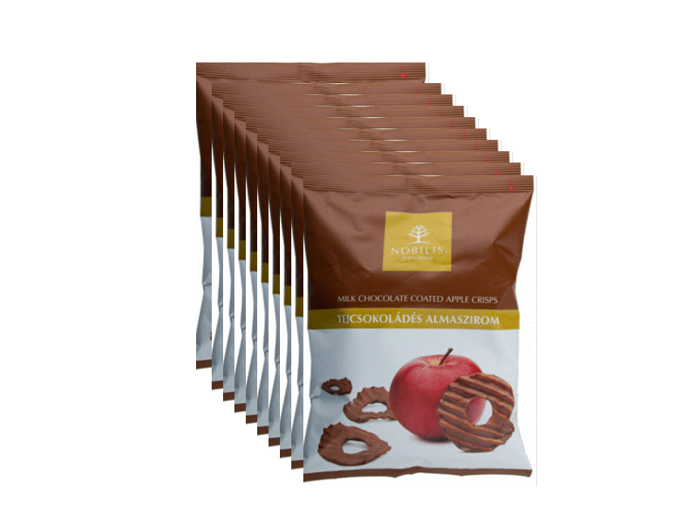 Яблочные чипсы Nobilis Barry Callebaut упаковка в молочном шоколаде 10 шт. х 50 г (5997690710126)