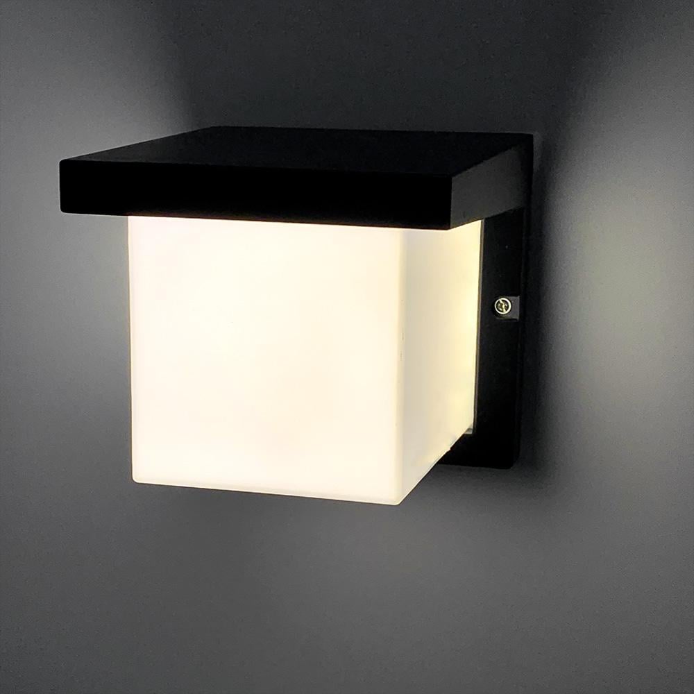 Светильник фасадный квадратной формы 16х16 см Черный (OT047) - фото 4