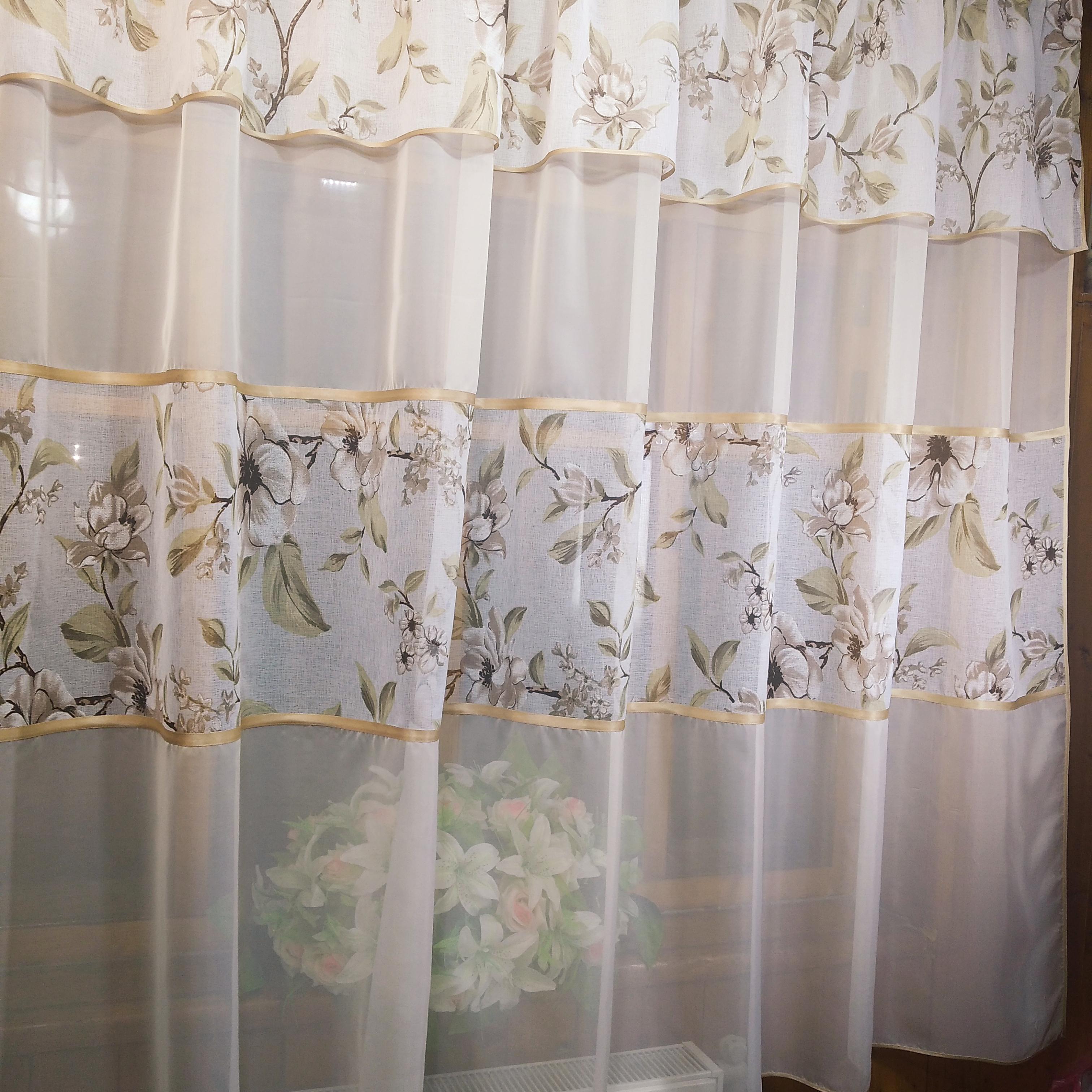 Занавеска короткая готовая София Мокко/Яблочный (1607538170) - фото 2 Занавеска короткая готовая София Мокко/Яблочный (1607538170) - фото 2