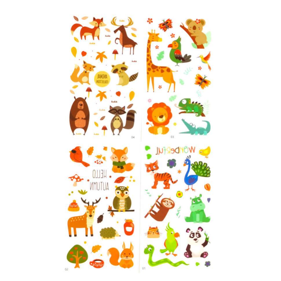 Набір дитячих тату тимчасових Тварини (tattoo-kids-mini-set-animals)