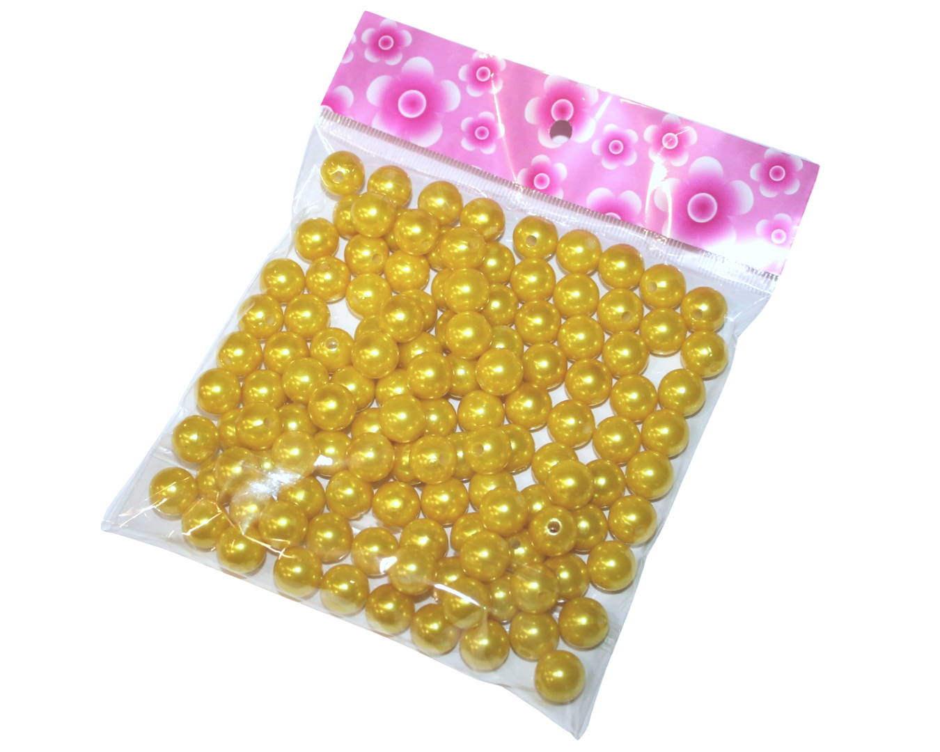 Бусины пластмассовые 100 г 12 мм Желтый