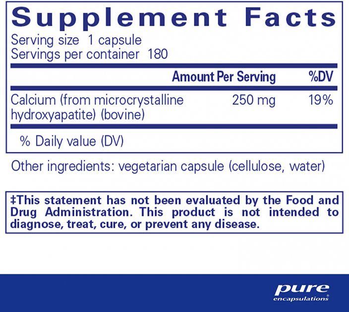 Микроэлемент Кальций Pure Encapsulations Calcium MCHA 150 мг 180 Caps (PE-00859) - фото 2