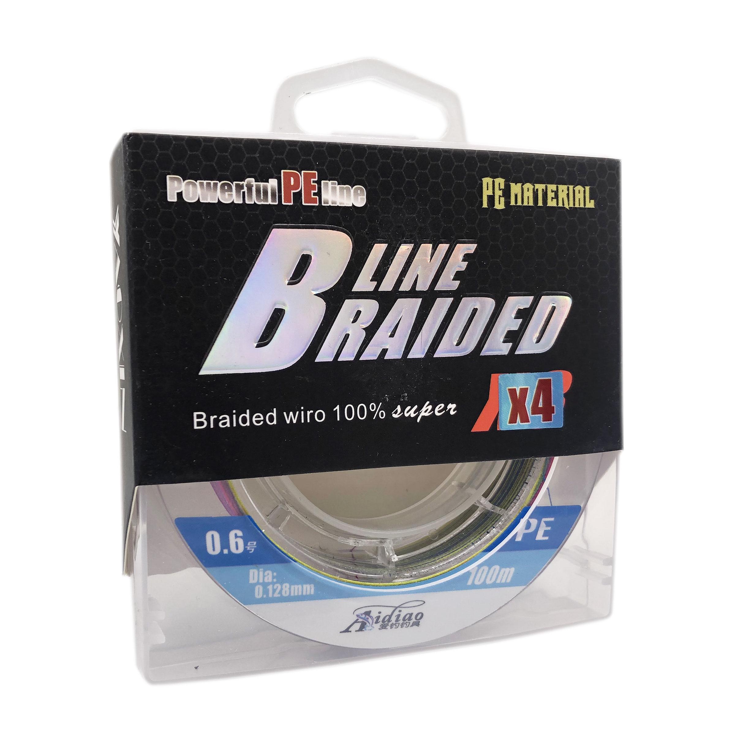 Шнур Aidiao Line Braided PEx4 0.6 100 м 0,128 мм 7,5 кг Разноцветный (7858)