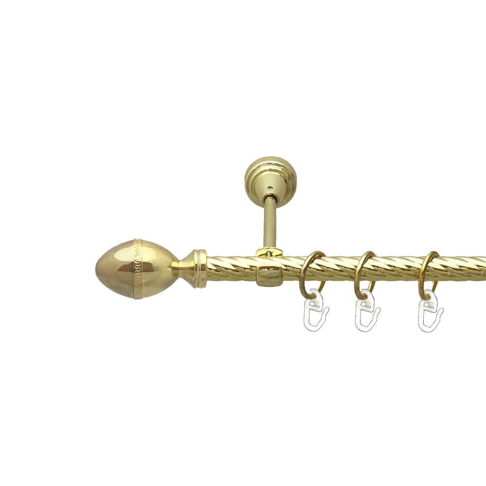 Карниз металлический Orvit Фарже однорядный открытый/скрученная труба/кольцо металлическое Золото 16 мм 200 см (00-00024873)