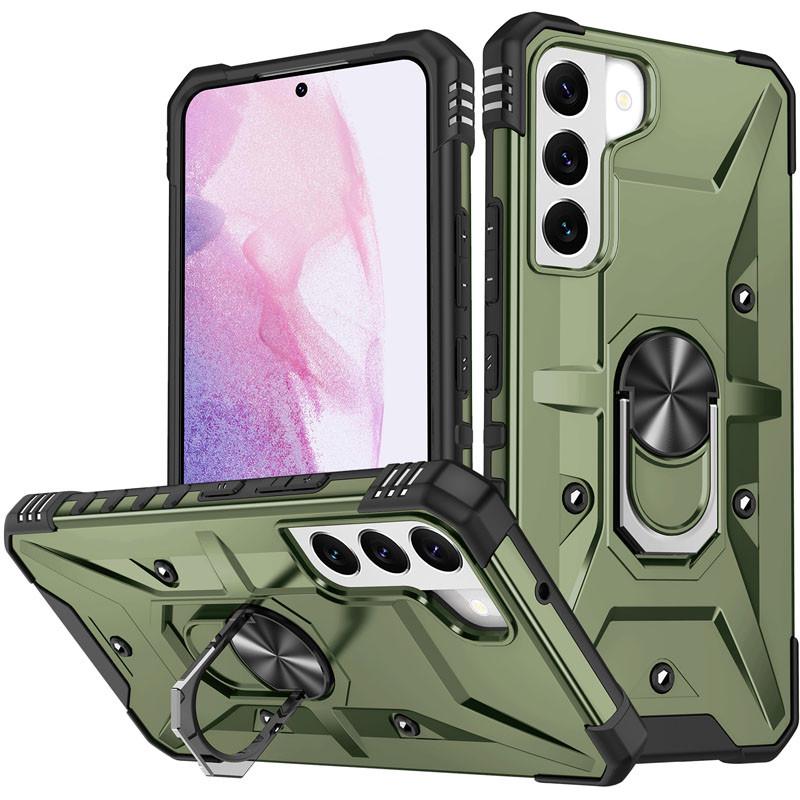 Противоударный Чехол Epik Pathfinder Ring для Samsung Galaxy S21 FE Зеленый/Army Green