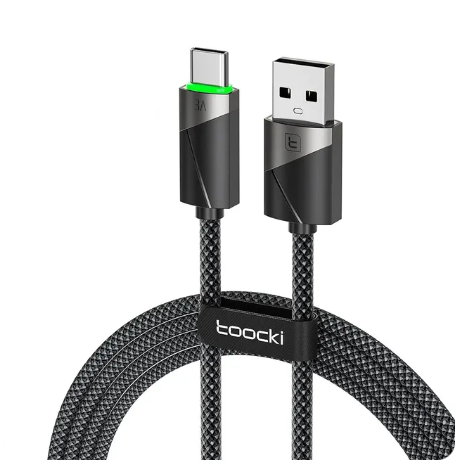 Кабель Toocki 60w/3A USB-A Type-C 1 м Сірий (TQ-X07AA2AC1GREY60)