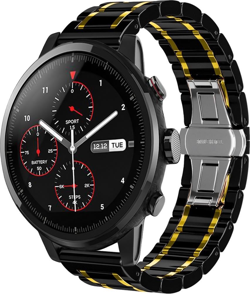 Ремешок керамический Ceramo для Amazfit Stratos Black/Gold (28702-02) Ремешок керамический Ceramo для Amazfit Stratos Black/Gold (28702-02)