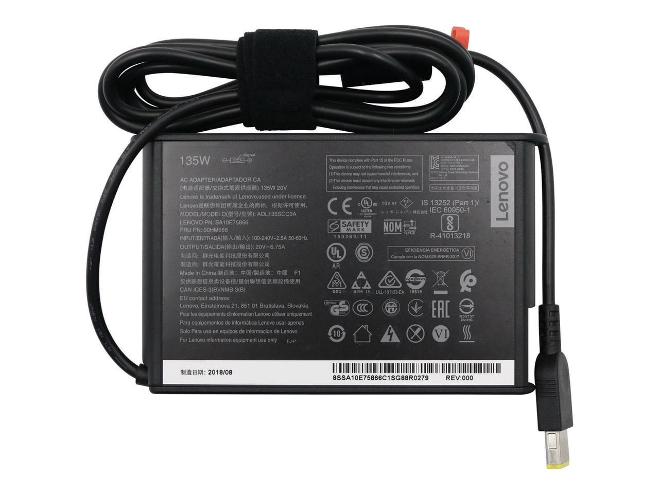 Блок живлення для ноутбука Lenovo 20 V/6,75A/135 W square USB Ovale без кабеля 220 V