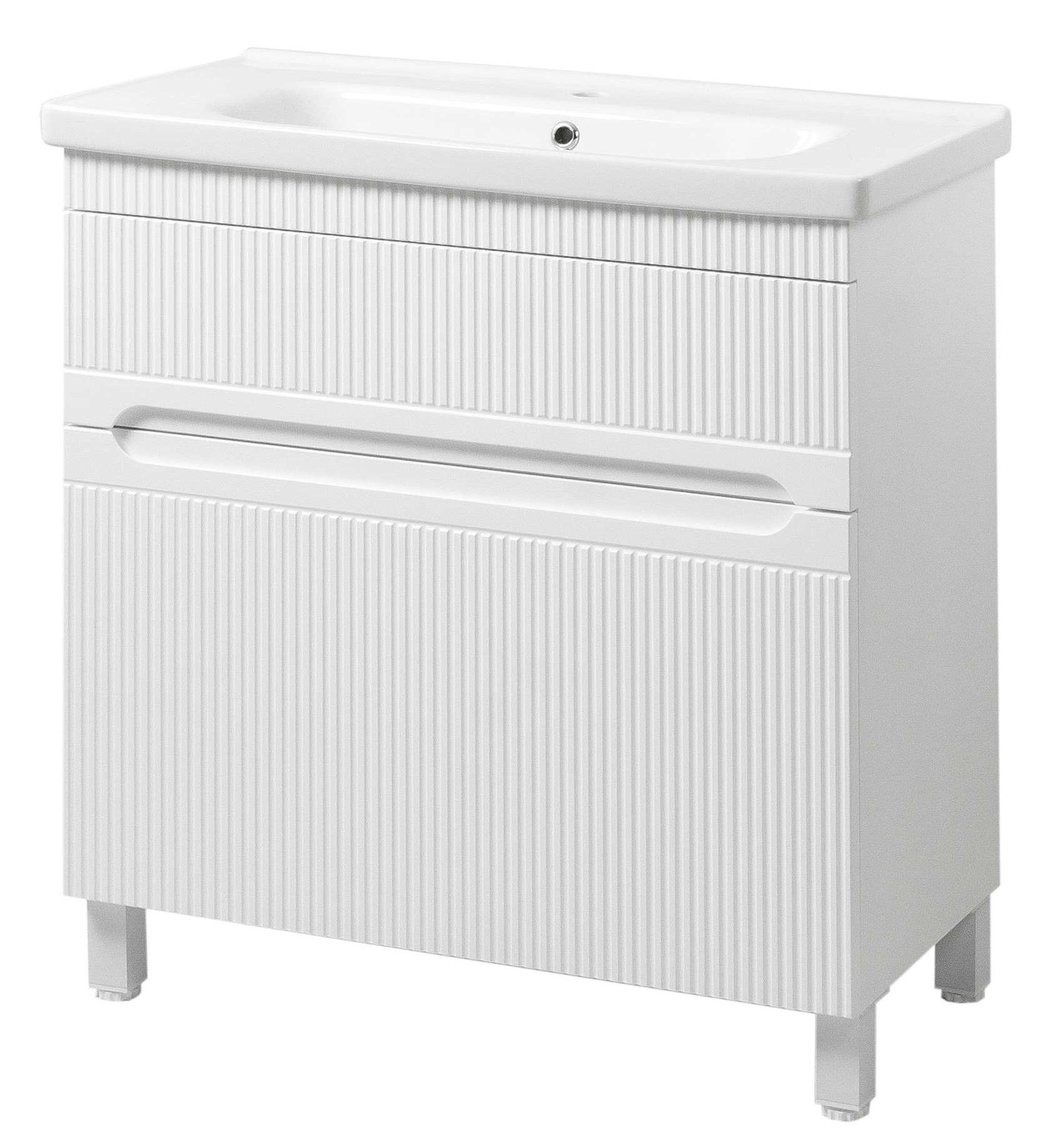 Тумба ЮВВІС Aria ТНБ-2 Д з умивальником Fenova 65 см Білий матовий (UVV060)