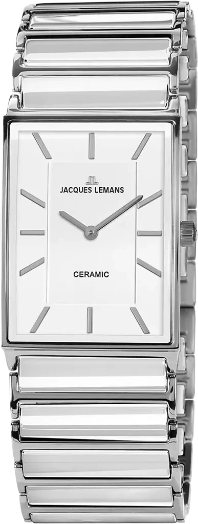 Наручные часы женские Jacques Lemans York 1-1651.1E со стальным корпусом/сапфировым стеклом WR 50 м и белым циферблатом