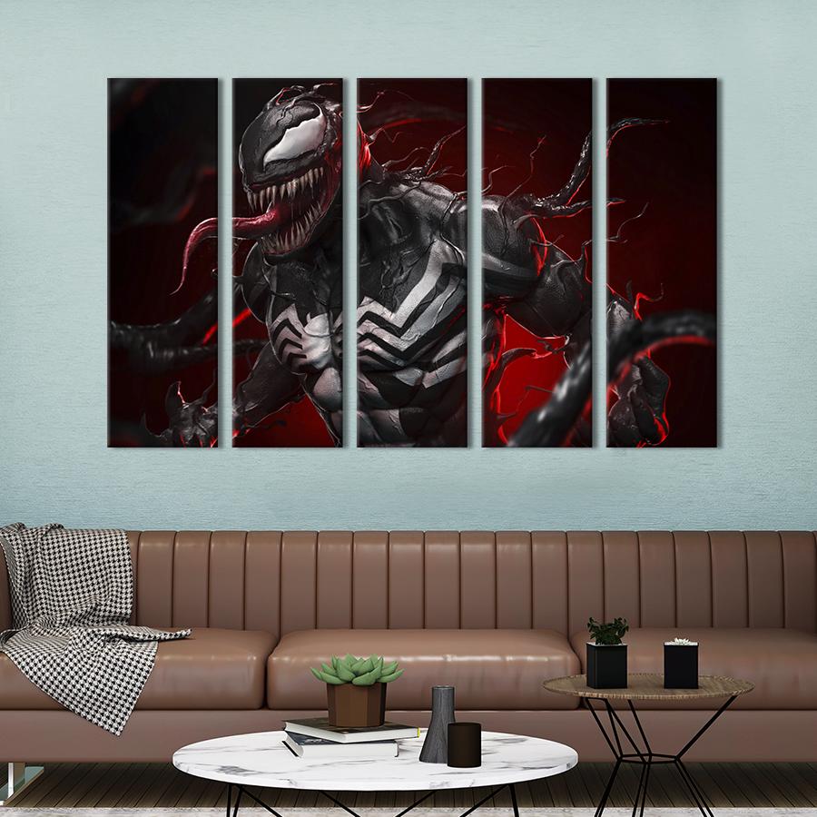 Модульная картина из 5 частей Venom Marvel Comics 155x95 см (757-51)