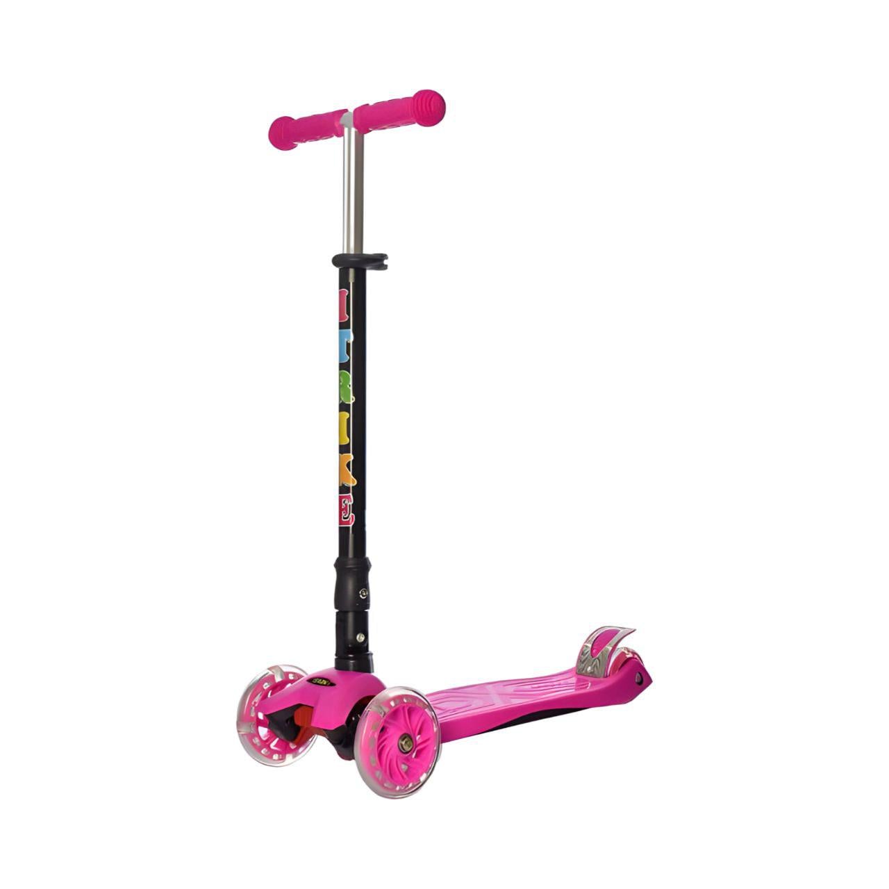 Самокат детский складной JR 3-003-1-P PU колеса регулируемый руль Розовый (24656145)